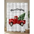 thumbnail image 4 of Merry Christmas Shower Curtain Set ，Waterproof Fabric Shower Curtains Christmas Tree Truck Wood Grain Shower Curtains for Bathroom,Bathroom Decor 54x"78", 4 of 6