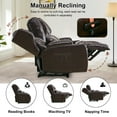 thumbnail image 3 of IPKIG Loveseat Recliner Sofa, Double Manual Recliner RVs Sofa with Storage Console, Side Pockets Cup Holder, Wingback Loveseat Reclining Couch for Living Room, Bedroom, RVs, Red Brown, 3 of 7
