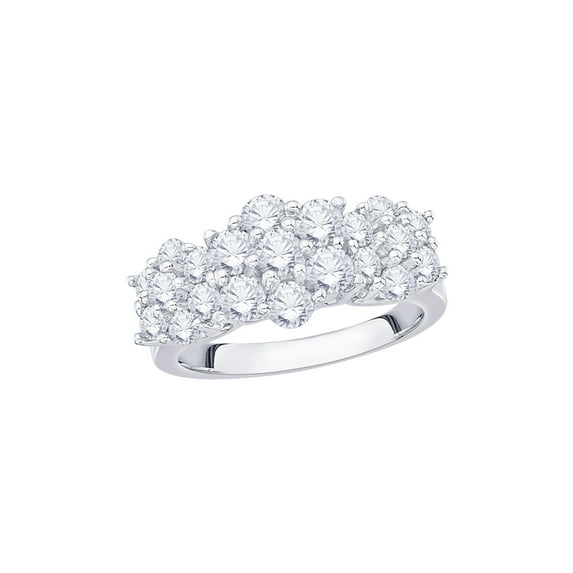 Diamond Anniversary Ring in 10K White Gold (1 1/2 cttw) (I-Color, SI3/I1-Clarity) (Size-9.5)
