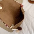 thumbnail image 2 of Bolso cruzado de mujer con borlas, bolso tejido de paja informal de verano para ir de compras (caqui) Sywqhk Para Estrenar, 2 of 8