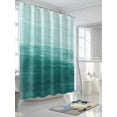thumbnail image 3 of Teal White Brush Stroke Textured Shower Curtain, Abstract Modern Bathroom Decor Curtains Set with Hooks, Waterproof Fabric Home Accessories， Stall 36 X 72 Inch, 3 of 6