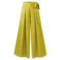 thumbnail image 3 of ZANZEA Women High Waist With Belted Wide Leg Pants Pleated Culottes Trousers, 3 of 5