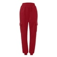 thumbnail image 2 of snowsong Joggers for Women,Wide Leg Pants Woman Sweat Pants Thin High Waisted Loose Sweatpants High Waisted Jogging Pants With Pockets Casual Sweatpants Womens Pants Red M,Lounge Pants Women, 2 of 6