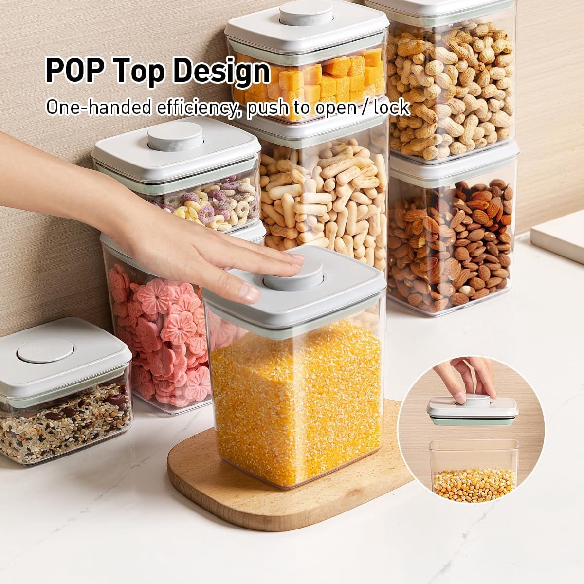 ANKOU 2-Pack 2.9Qt Airtight Food Storage Containers, One-Touch Pop Lid & Stackable