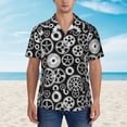 thumbnail image 4 of Lsque Metallic Gears pattern Hawaiian Shirt for Men, Unisex Summer Beach Casual Short Sleeve Button Down Shirts-XX-Large, 4 of 9
