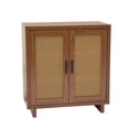 thumbnail image 2 of DREAMSIDEA Wood Sideboard Buffet Cabinet with Storage, Walnut Boho-Style Rattan Accent Cabinet Console Table Storage Cabinet for Dining Room, Living Room, Kitchen, Hallway, Entryway, 2 of 7
