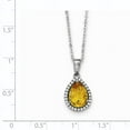thumbnail image 2 of Designer Sterling Silver Rhodium Polished Citrine & Cz Necklace (Length=18.00) Made In China -Jewelry By Sweet Pea Creations, 2 of 2