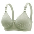 thumbnail image 2 of WREESH Womens Bras Non Magnetic and Non Steel Ring Gathered Bra with Thin Cup and Adjustable Lace Bra Underwear Green, 2 of 8