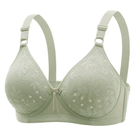 LLYWEY Wire-Free Bras for Large Breasts on Clearance Women Bras No Underwire Ladies T-Shirt Bra Style-995 Women Multiway Bra Feature Adult Female Running Sports Bras Green 44B