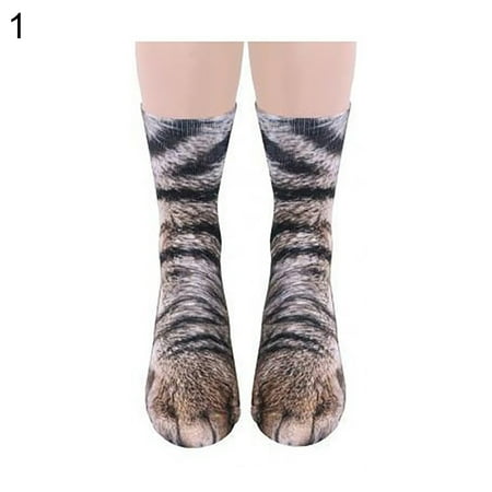 

NUZYZ Unisex 3D Simulation Animal Paw Hoof Adult Children Soft Elastic Cotton Socks Zebra#