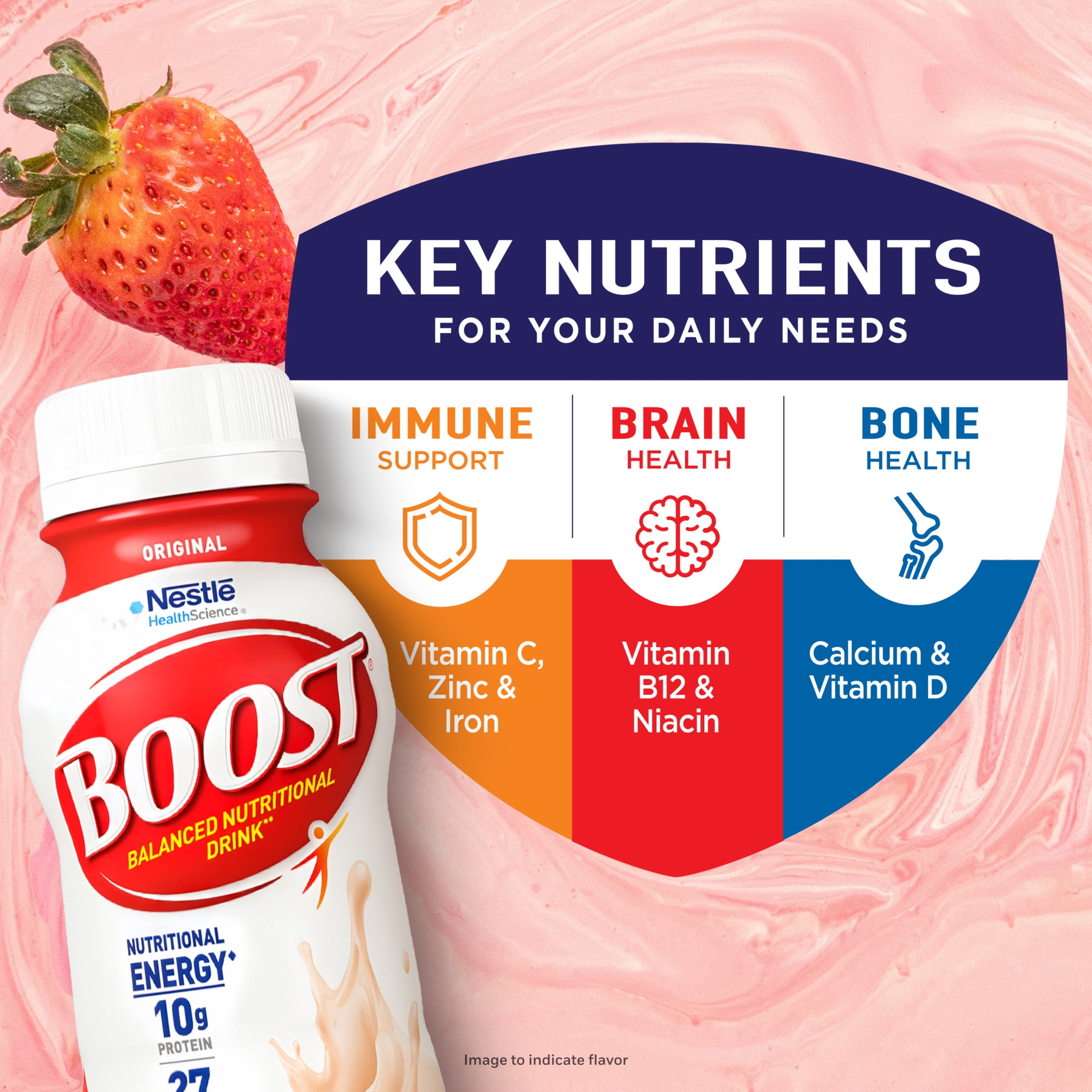 BOOST Original Balanced Nutritional Drink Protein Shakes, Creamy Strawberry, 8 fl oz, 6 Pack