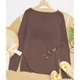 thumbnail image 4 of Beach Cover Up for Women Letter Print Crochet Tops Beach Sweater | Long Sleeve, Crew Neck, Split Hem, Swim Swimsuit Coverup, Lightweight Summer Sweater, Vacation Beach outfits,3XL, 4 of 6