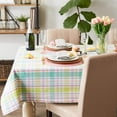 thumbnail image 3 of Spring Plaid Table Top Collection - 60x84" Machine Washable Tablecloth for Spring, Easter, Family Dinners, Picnics, Everyday Use, 3 of 6