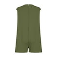 thumbnail image 5 of Otvok Womens Sleeveless Rompers Summer Pleated Tie Front V Neck Shorts Jumpsuits with Pockets, 5 of 6