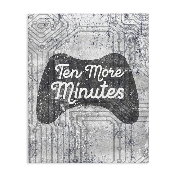 Stupell Industries Contemporary Ten More Minutes Video Games Canvas Art, 16 x 20, by Lil' Rue