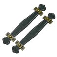 thumbnail image 1 of 2PCS PU Zinc Alloy Leather Handle Vintage Style Door Handle Drawer Cabinet Door Handle(Black), 1 of 4