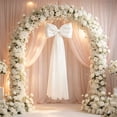 thumbnail image 4 of Large Pearl Silk Satin with Bow Decor, Tulle Giant Christmas Bow Decorations For Party, Wall Hanging Bow Backdrop Photo Prop for Wedding Background Birthday Room, 4 of 6