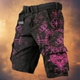 thumbnail image 2 of CONZONE Mens Cargo Shorts Viking Mythology Graphic Y2K Straight Leg Cargo Shorts for Men Lightweight Relaxed Fit Streetwear Outdoor Shorts With Pockets, 2 of 3