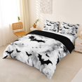 thumbnail image 2 of Homewish Watercolor Bat Silhouette Bedding for Kids, Halloween Spooky Animal Duvet Cover Full, Black Reversible, 3 Pieces, 1 Duvet Cover and 2 Pillowcases, 2 of 5