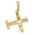 thumbnail image 5 of FB Jewels 14K Yellow Gold 3-D Low-Wing Airplane Pendant, 5 of 5