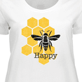 thumbnail image 4 of Inktastic Honeycomb Bee Happy Women's Plus Size T-Shirt, 4 of 5