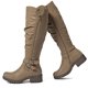 thumbnail image 1 of Botas hasta la rodilla Ruiee GR23005 para mujer, color topo, PU, talla 8, 1 of 7