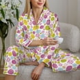 thumbnail image 6 of Hirioo Easter Egg for Women's Pajama Sets 2 Piece Pjs Women's Long-Sleeved Pajama Set Button Down Sleepwear,S-XXL-X-Large, 6 of 7