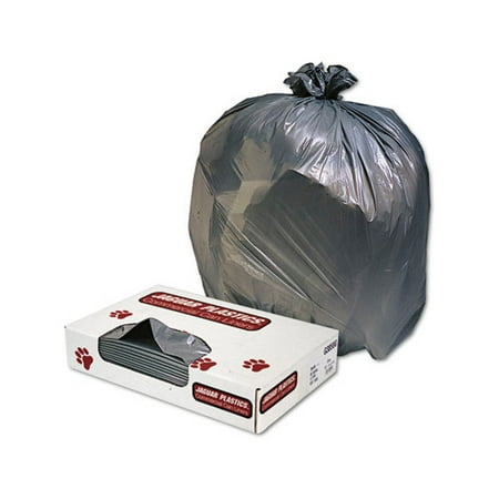 JAGUAR PLASTICS Low-Density Can Liner 45-Gallon, 1.1 Mil in Gray