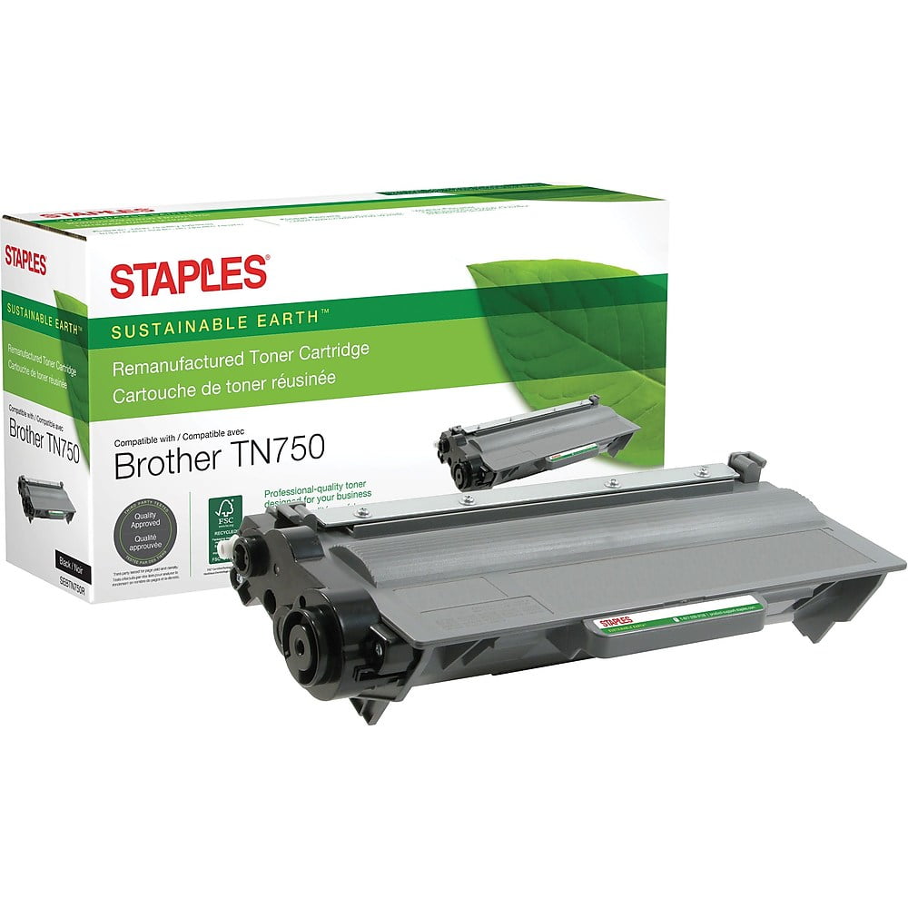 Staples Reman Laser Toner Cartridge Brother TN750 (TN750) Black High