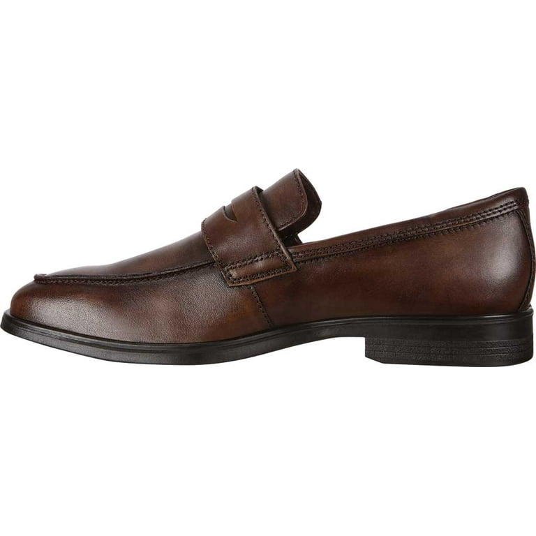 Men s ECCO Melbourne Penny Loafer Cocoa Brown Leather 39 M Walmart