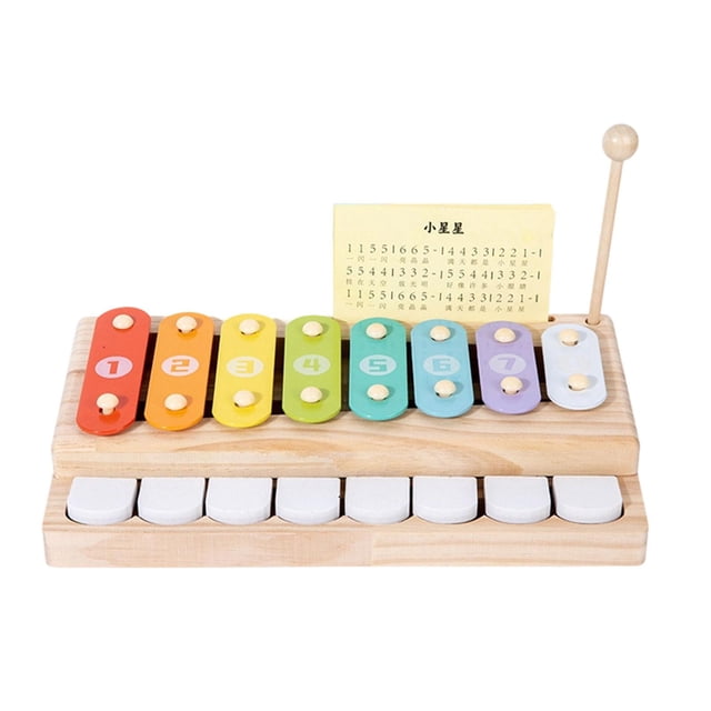 Xilófono de piano 2 en 1 para bebés, juguete sensorial, juguete educativo, teclado de 8 teclas multicolores, piano para niñas, niños y bebés.