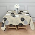 thumbnail image 3 of Geometric Flower and Dahlia Beige Square Tablecloth, Waterproof Wipeable Spillproof Washable Table Cover for Home Kitchen Party and Daily Decor 42"x42", 3 of 6