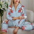 thumbnail image 6 of KLL merry Christmas rabbit Print Women's Long Sleeve Pajamas with Pants Sleepwear Loungewear 2 Set-X-Large, 6 of 8