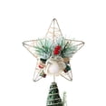 thumbnail image 1 of Adorno para árbol de Navidad con forma de estrella, estrella de metal con purpurina dorada, para árbol de Navidad de tamaño general, 1 of 5
