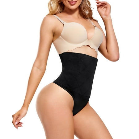 

Loday Tummy Control Shapewear for Women Waist Cincher Girdle Thong Panties Slimmer Body Shaper(Black 3X4)