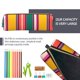 thumbnail image 5 of Easygdp Vertical Stripes para Estuche de Lápices de Cuero, Estuche de Papelería de Cuero, Estuche de Gran Capacidad con Cremallera, 5 of 7