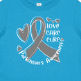 thumbnail image 4 of Inktastic Love, Care, Cure Parkinson's Awareness with Gray Ribbon Boys or Girls Baby T-Shirt, 4 of 5