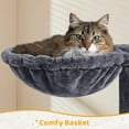 thumbnail image 5 of RONG-3 Sturdy Cat Tree Tower Cozy Kitten Condo Durable Scratching Post with Soft Hammock Basket 54in Indoor Safe Interactive Pet Play Spot,Dark Gray, 5 of 10