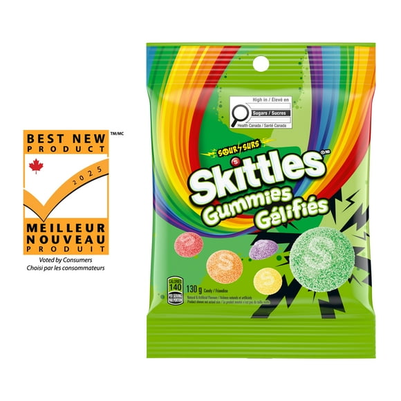 SKITTLES Gummies Surs, bonbons à mâcher, 130g SKITTLES Gummies Surs, bonbons à mâcher, 130g