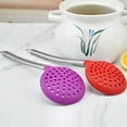 thumbnail image 4 of Cheers.US Silicone Skimmer Slotted Spoon, BPA-free & Heat resistant up to 480°F, Stainless Steel Handle Seamless & Nonstick Kitchen Skimmer Strainer Cooking Utensil, 4 of 7