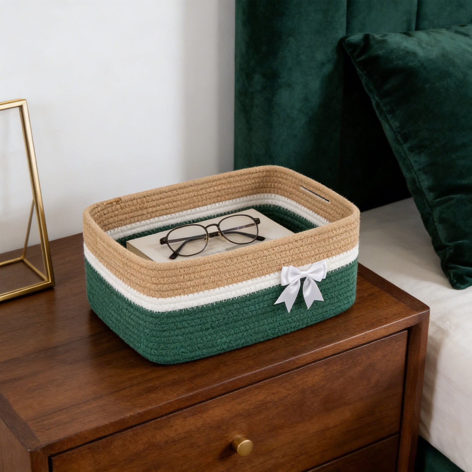 Dpityserensio Holiday Gift Storage Basket With Packaging Woven Storage Bin Valentine's Day