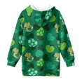thumbnail image 5 of Xoenoiee Green Heart Shamrock Print Long Hoodies with Pocket for Girls St. Patrick's Day Sweatshirt Clothes Graphic Pullover Hoodie Dress Long Sleeve Hooded Sweatshirt, Size 5-6 Years, 5 of 7
