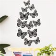 thumbnail image 5 of XMMSWDLA Wall Decorations 12pcs 3d Metal Texture Hollow Butterfly Wall Stickerblack Floral Wallpaper, 5 of 6