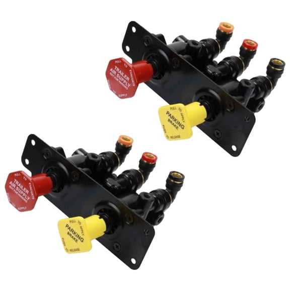 2 Pack Dash Control Valve 1/4" Unthreaded Mounting Holes for Multiple Freightner Appcations Replace 802804, Bendix 5018303 BX802804