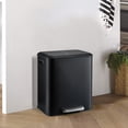 thumbnail image 3 of Dual Trash Can for Recycling and Trash, 2 x 15 L (30 L) Stainless Steel Kitchen Trash Can with Lid and Foot Pedal, Double Compartment Garbage Can, Trash Can with Recycling Bin, 3 of 5