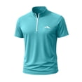 thumbnail image 5 of Ceisia Men's Slim Fit Short Sleeve Half-Zip Sports Top Simple Mountain Logo 20-Color Options Spring Summer Shirt Gift, 5 of 5