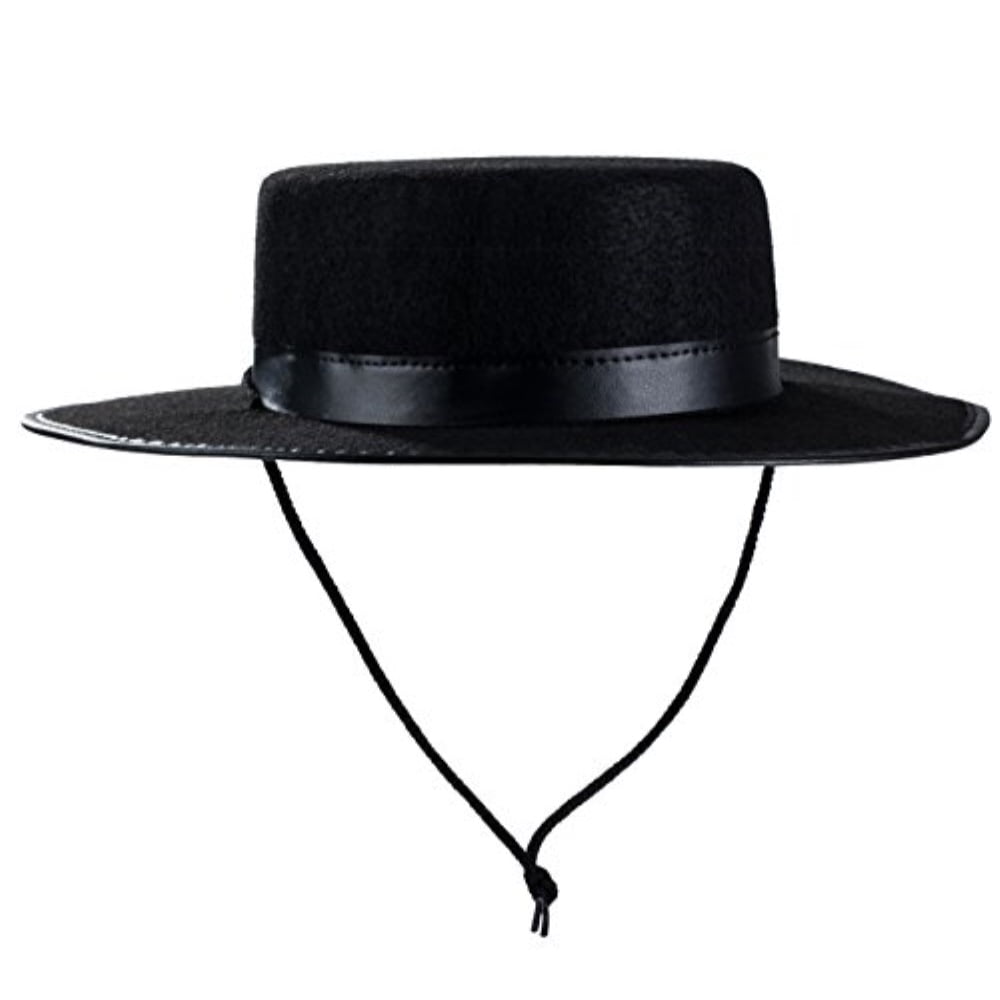 tigerdoe spanish hat - gaucho hat, amish hat, black fedora flat top