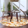 thumbnail image 3 of Round Rug 5Ft Washable Non-Slip, Orange Leaves Fall Circle Area Rugs for Living Room Bedroom, Birds Branches Pine Cones Indoor Floor Mats Carpet Runner for Home Decor Aesthetic, 3 of 8