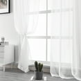 thumbnail image 4 of Rosnek 2 Panels White Sheer Curtains 63 Inches Long, Rod Pocket Elegant Window Voile Sheer for Living Room Bedroom Kitchen, 54" x 63", 4 of 9