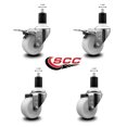 thumbnail image 2 of 3 Inch Nylon Swivel 1-1/2 Inch Expanding Stem Caster Set 2 Total Lock Brakes, 2 of 2